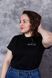 Women's t-shirt with "The rythm of your heart" embroidery, Black, 2XL