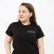 Women's t-shirt with "The rythm of your heart" embroidery, Black, 2XL