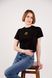 Women's t-shirt with "The trident of Yaroslav the Wise" embroidery, black, Black, S