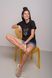 Women's t-shirt with &ldquo;Mallow trident&rdquo; embroidery, black, Black, S