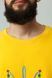 Men's longsleeve oversize with "Red kalyna trident" embroidery, yellow, Yellow, S