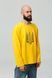 Men's longsleeve oversize with "Red kalyna trident" embroidery, yellow, Yellow, S