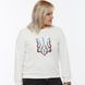 Women's sweatshirt with "Kalyna trident" embroidery, white, White, L