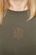Women's t-shirt with "The trident of Yaroslav the Wise" embroidery khaki, S