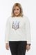 Women's sweatshirt with "Kalyna trident" embroidery, white, White, L