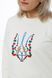 Women's sweatshirt with "Kalyna trident" embroidery, white, White, L