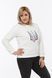 Women's sweatshirt with "Kalyna trident" embroidery, white, White, L