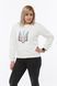 Women's sweatshirt with "Kalyna trident" embroidery, white, White, L