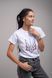Women's t-shirt with &ldquo;Red kalyna trident&rdquo; embroidery, white, White, S