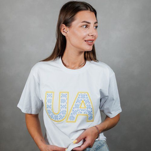 Women's t-shirt oversize &ldquo;UA&rdquo; , white, White, S