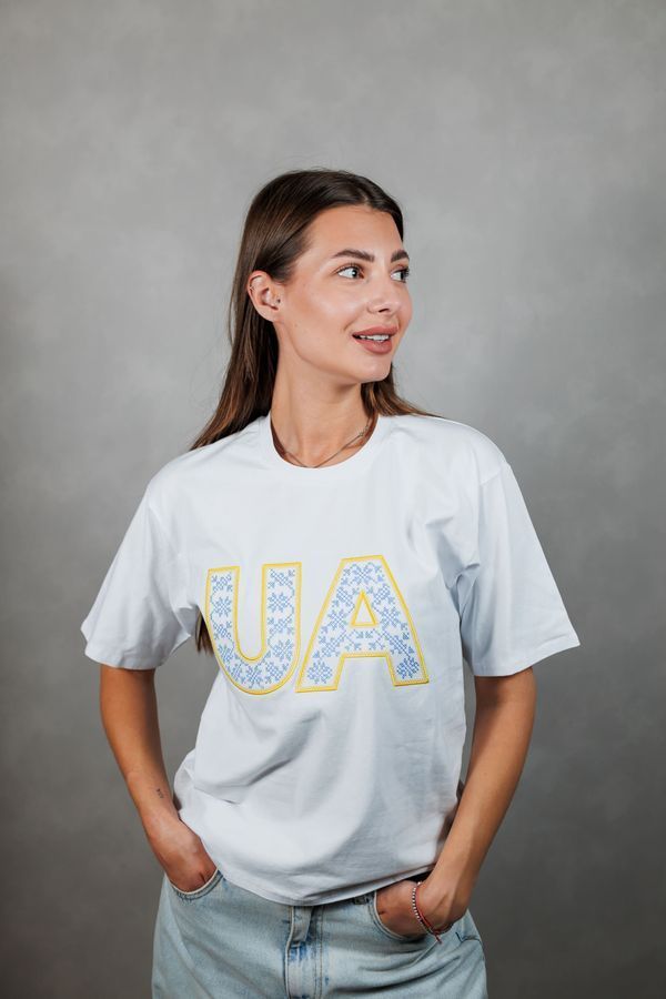 Women's t-shirt oversize &ldquo;UA&rdquo; , white, White, 2XL