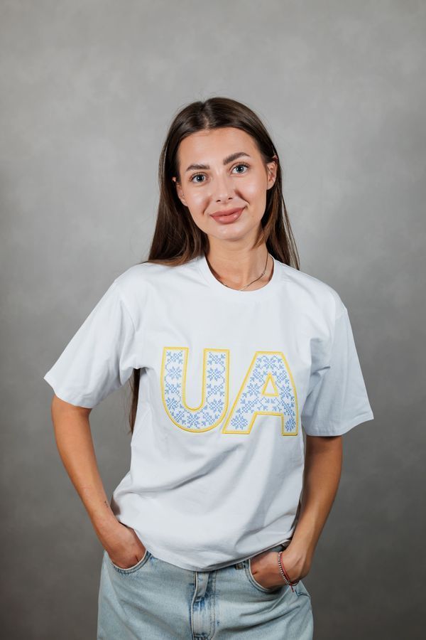 Women's t-shirt oversize &ldquo;UA&rdquo; , white, White, 2XL