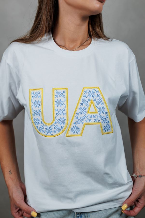Women's t-shirt oversize &ldquo;UA&rdquo; , white, White, 2XL