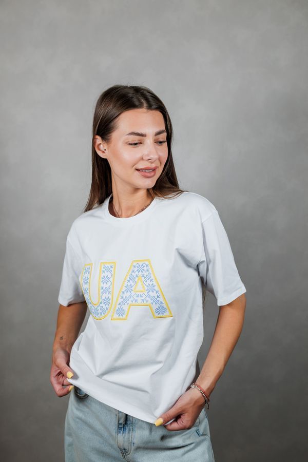Women's t-shirt oversize &ldquo;UA&rdquo; , white, White, 2XL