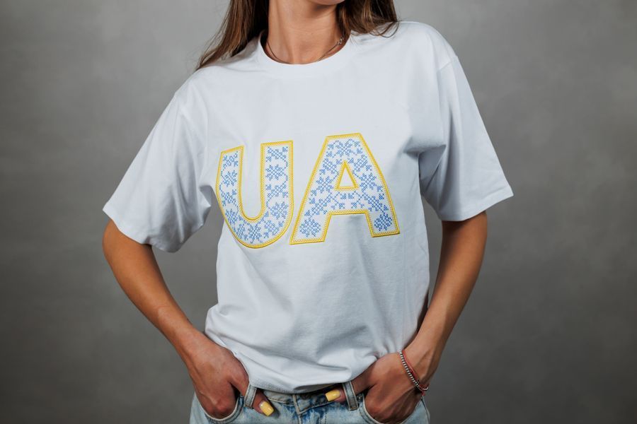 Women's t-shirt oversize &ldquo;UA&rdquo; , white, White, 2XL