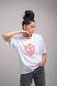 Women's t-shirt oversize with &ldquo;Beregynya trident&rdquo; embroidery, white, White, L